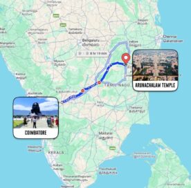 coimbatore to arunachalam temple distance
