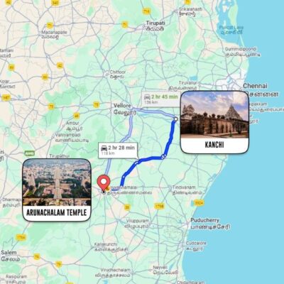 kanchi to arunachalam temple distance